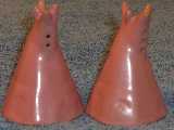 Teepee shakers glazed terra cotta rose